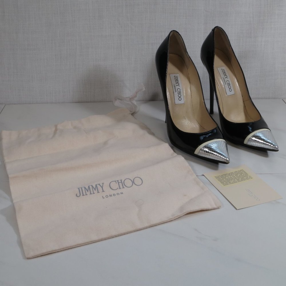 Jimmy Choo Kahlua Pumps Black Patent 38.5EU